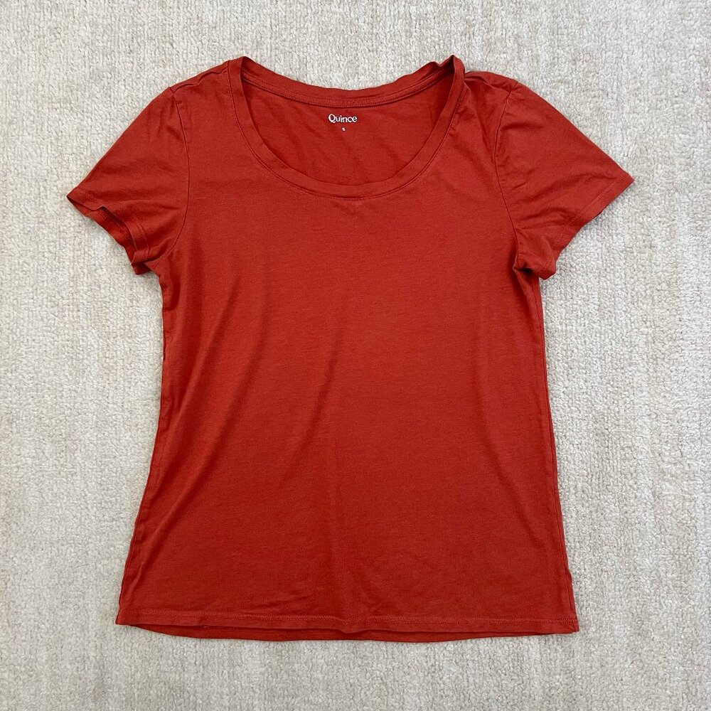Quince Scoop Neck Short Sleeve Tee Shirt S